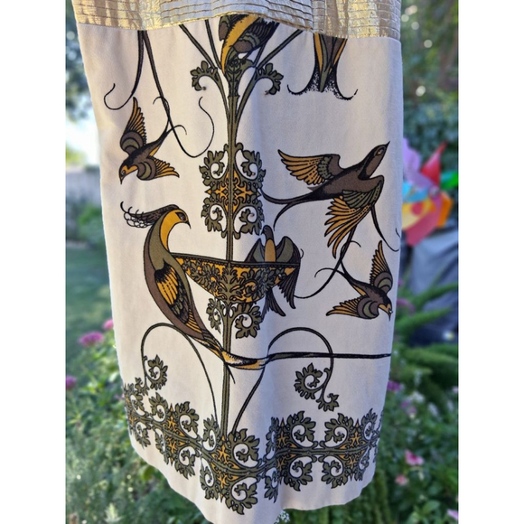 RARE 😍 Free People Smocked Embellished Bird Print Mini Dress Sz.4 NWOT - Picture 2 of 14